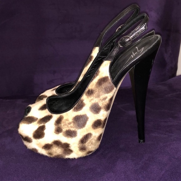 Giuseppe Zanotti Shoes - ponyhair Giuseppe Zanotti peep-toe pumps size 7.5